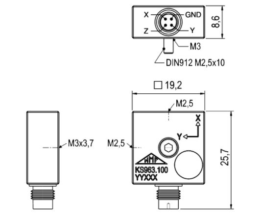 Cảm biến đo độ rung 3 trục MMF KS943B10 10mV/g