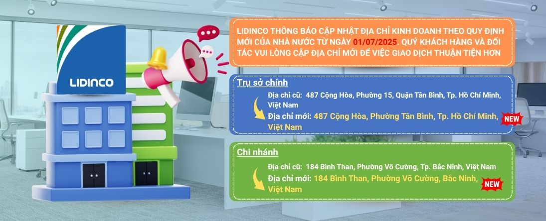 Thông báo quan trọng: LIDINCO cập nhật địa chỉ kinh doanh