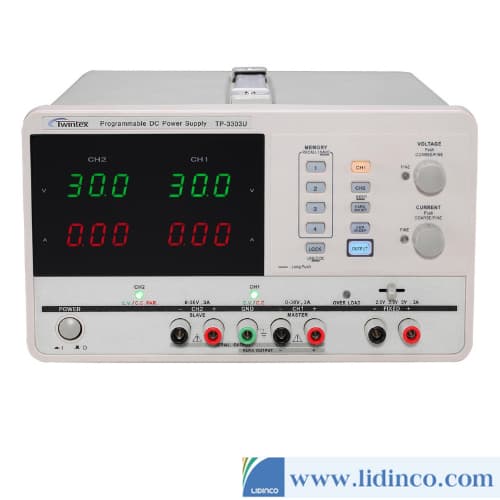Laboratory Multiple Output Programmable Linear DC Power Supply Twintex TP-3303U, 30V-3A