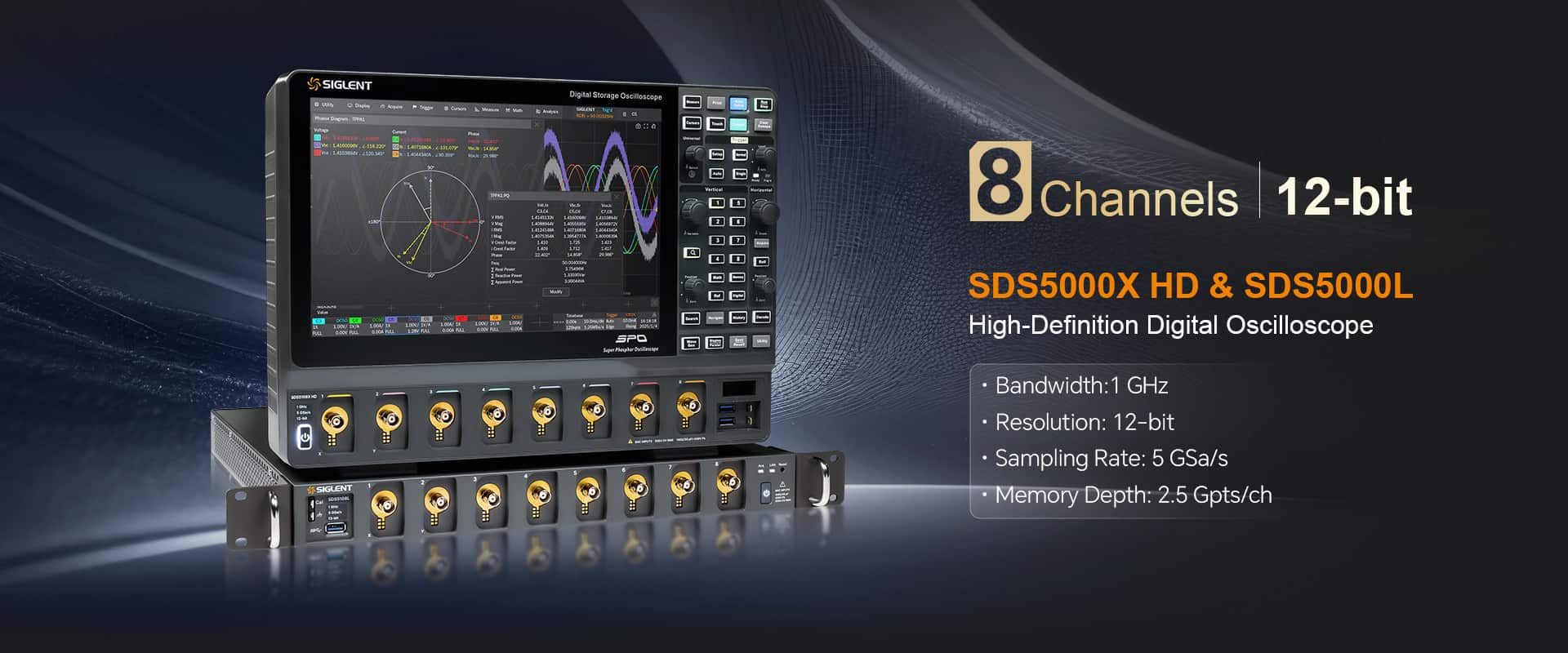 Siglent cho ra mắt dòng máy hiện sóng 8 kênh, độ phân giải cao