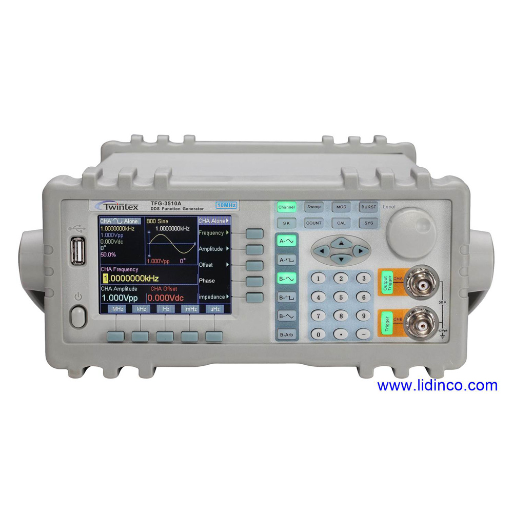 Máy phát xung, hàm Twintex TFG3510A, 10MHz, 02 kênh
